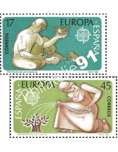 Timbre d'Espagne n° 2461 à 2462, EUROPA 1986, collection timbre Europe