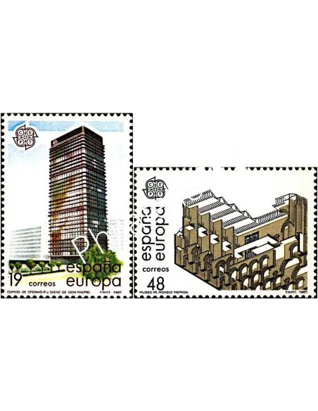 Timbres d'Espagne n° 2517-2518, EUROPA 1987, collection timbre Europe