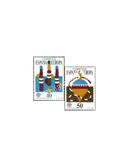 Timbres d'Espagne n° 2620-2621, EUROPA 1989, collection timbre Europe