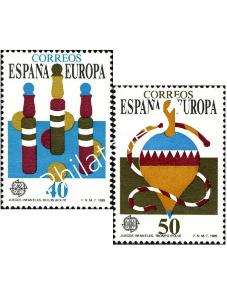 Timbres d'Espagne n° 2620-2621, EUROPA 1989, collection timbre Europe