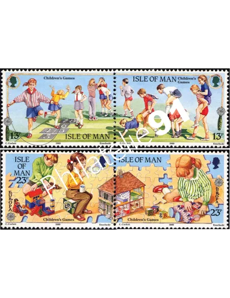 Timbres d'ILE DE MAN n° 404 à 407, Europa 1989, timbres d'Europe