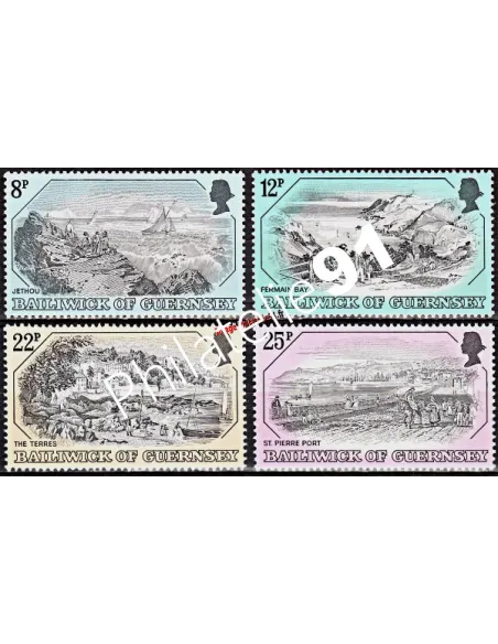 Timbres de GUERNESEY n° 243 à 246 - PAYSAGES