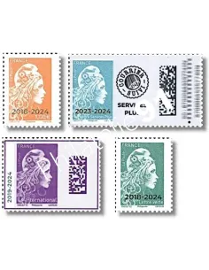 timbres Marianne l'Engagée surchargées 2014, timbres France