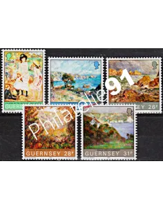 Timbres de GUERNESEY - n°  271 à 275 - RENOIR