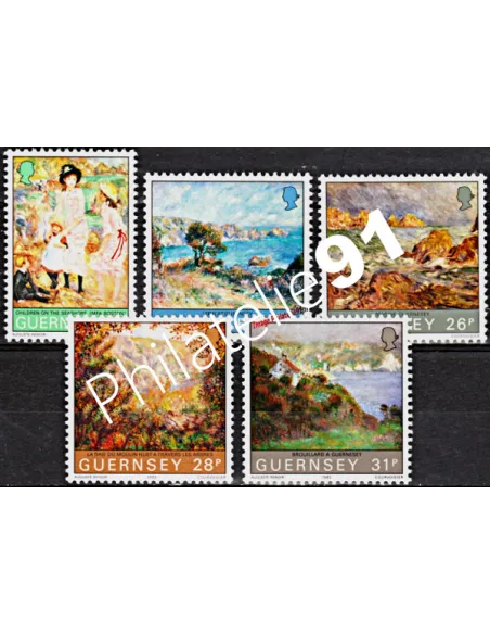 Timbres de GUERNESEY - n°  271 à 275 - RENOIR