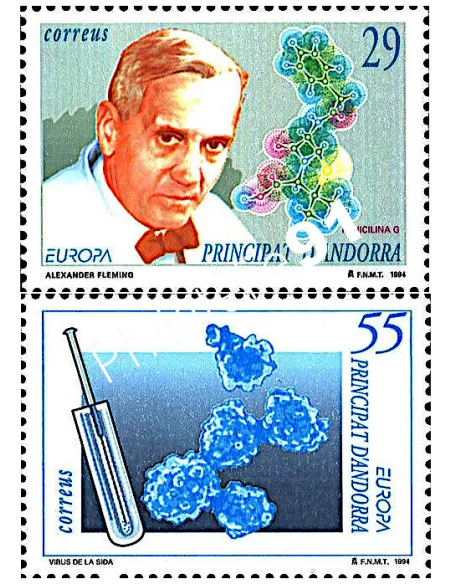 Timbres d'Andorre Espagnol n° 227 à 228, EUROPA 1994, collection Europe