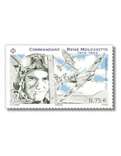 Timbre Poste aérienne Commandant René Mouchotte, timbres de France