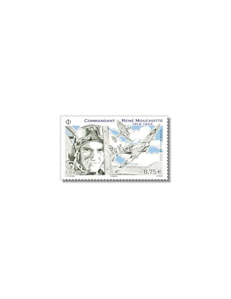 Timbre Poste aérienne Commandant René Mouchotte, timbres de France
