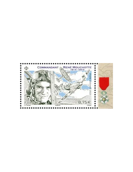 Timbre Poste aérienne Commandant René Mouchotte, timbres de France