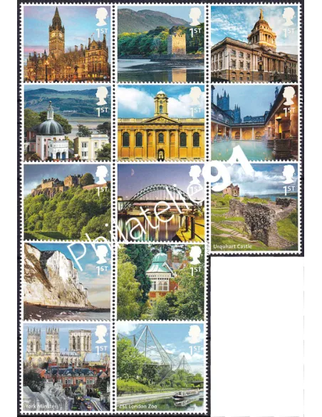 Grande-Bretagne, n° 3629 à 3641 collection timbre Europe