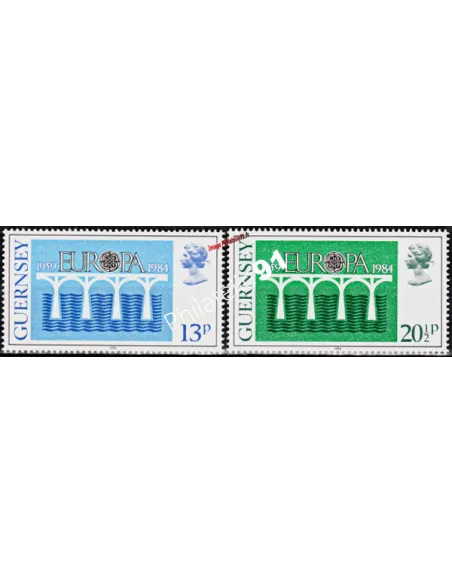 Timbres de GUERNESEY n°286 à 287, EUROPA 1984, pont, timbres d' europe