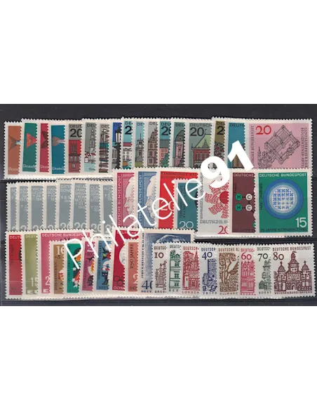 Allemagne RFA., Année complète timbres 1964, Collection timbres Europe