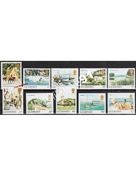 Timbres de GUERNESEY n° 290 à 299 - PAYSAGE