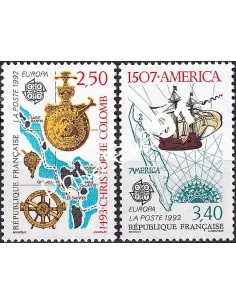 France, n° 2755 à 2756, Europa 1992, collection timbres Europe