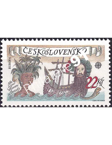 Tchécoslovaquie, n° 2913, Europa 1992, collection timbres Europe
