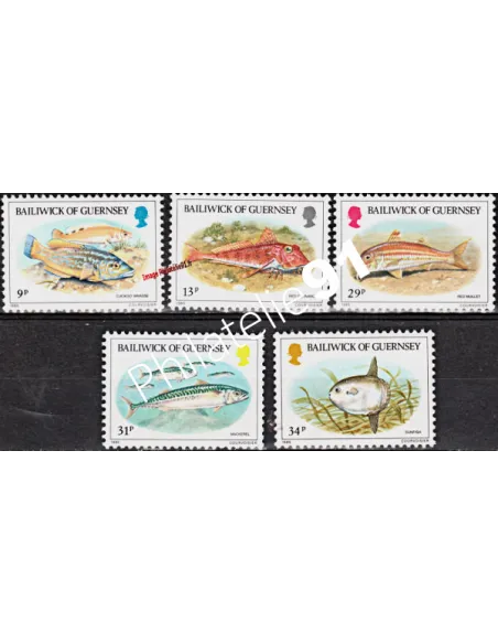 GUERNESEY - n°  316 à 320 ** - Poissons du baillage