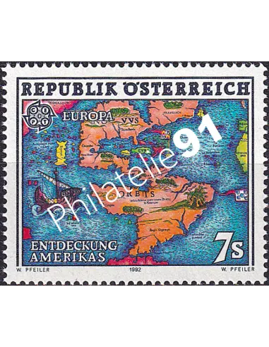 Autriche, n° 1891, Europa 1992, collection timbres Europe