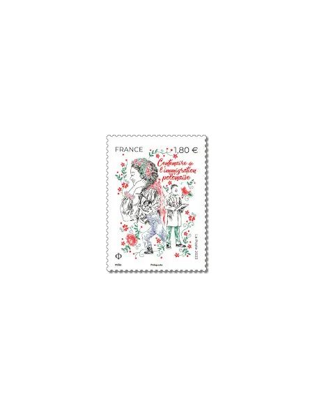 Timbre n° 5705, 100 ans de l'immigration polonaise, timbres de France