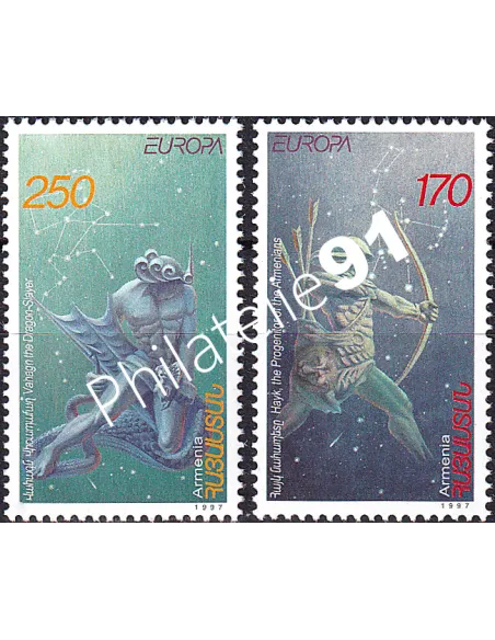 Arménie, n° 279 à 280, Europa 1997, collection timbres Europe