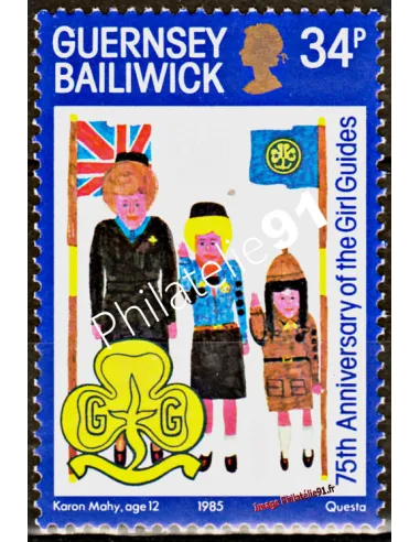 Timbre de GUERNESEY n° 324, scout, timbre d'Europe