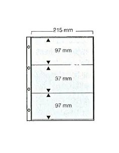 Matériel pour numismates - Feuilles 3 poches pour billets de banques