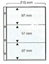 Matériel pour numismates - Feuilles 3 poches pour billets de banques