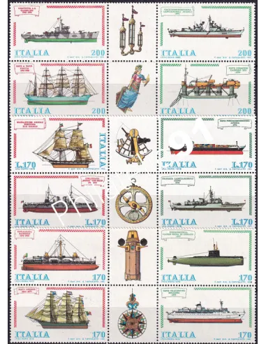 Italie, Lot de 3 blocs de 4 timbres avec vignettes, timbres Europe