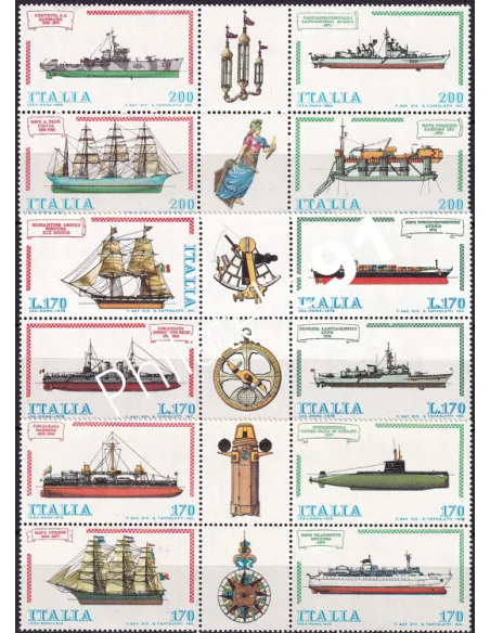 Italie, Lot de 3 blocs de 4 timbres avec vignettes, timbres Europe