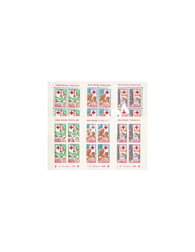 Blocs de timbres du TOGO n° 2 + 3 + 4 + non dentelé - Croix-Rouge