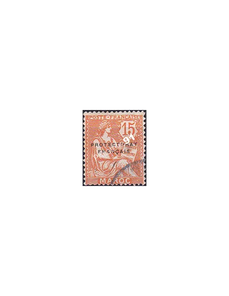 Maroc, n° 42a oblitéré, sans surchage e, timbres colonies françaises