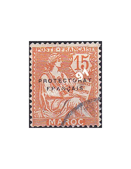 Maroc, n° 42a oblitéré, sans surchage e, timbres colonies françaises