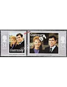 Timbres de Guernesey n° 369 à 370, couple princier, timbres d'Europe