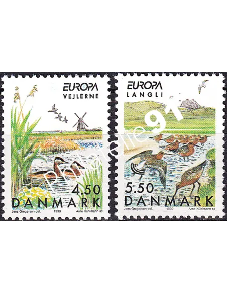 Danemark, n° 1215 à 1216, collection timbres Europa