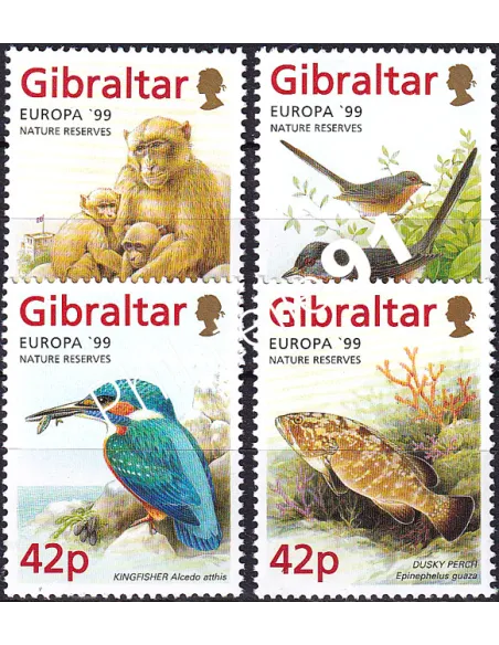 Gibraltar, n° 853 à 856, collection timbres Europa