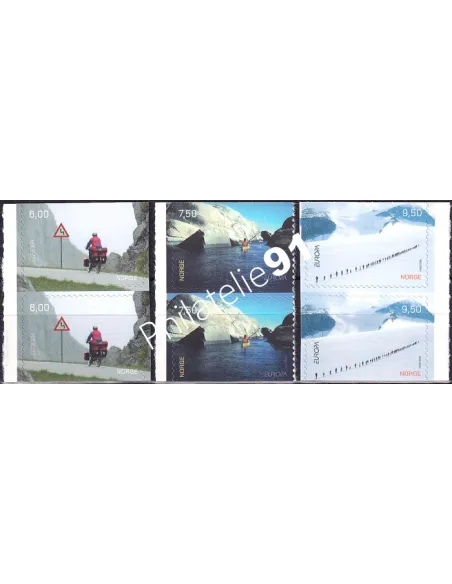 Norvège, n° 1440 à 1442A, Paires issues de carnets, timbres Europa